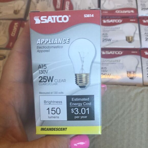 Satco S3814 130V Medium Base 25-Watt A15 Light Bulb, Clear-5 bulbs 💡💡💡💡💡 - Picture 2 of 4